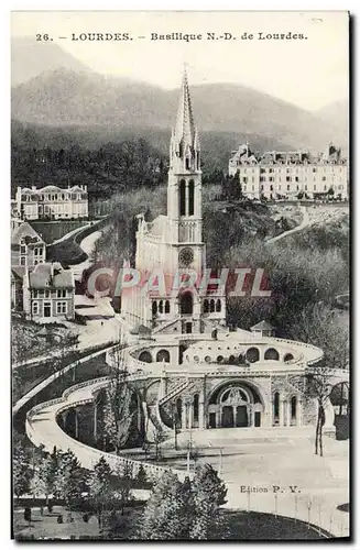 Ansichtskarte AK Lourdes Basilique Notre Dame de Lourdes