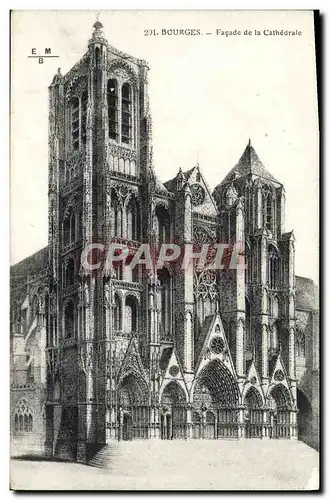 Cartes postales Bourges Facade de la Cathedrale