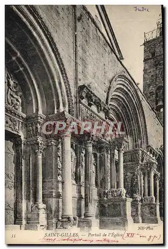 Cartes postales Saint Gilles Portail de l'Eglise