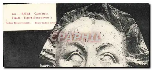 Cartes postales Cathedrale de Reims Facade Figure d'une Cariatide