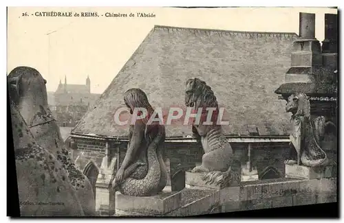 Cartes postales Cathedrale de Reims Chimeres de l'Abside
