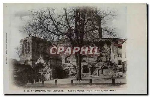 Ansichtskarte AK Saint Emilion Pres Libourne Eglise Monolithe