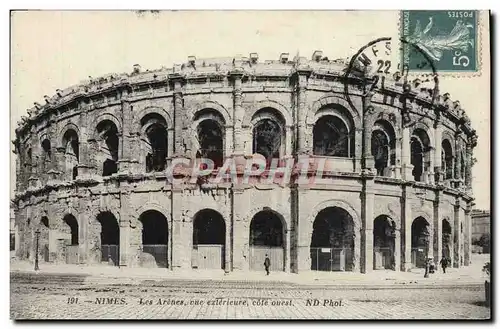 Cartes postales Nimes Les Arenes Vue exierieure cote Ouest