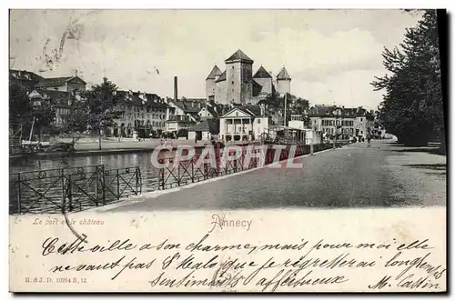 Cartes postales Annecy Le port et le chateau