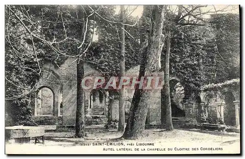 Cartes postales Saint Emilion Pres Libourne Autel Lateral de la chapelle du cloitre des Cordeliers