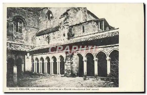 Ansichtskarte AK Saint Emilion Pres Libourne Cloitre de L&#39Eglise Collegiale