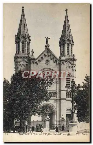 Cartes postales Montpellier L&#39Eglise Saint Francois