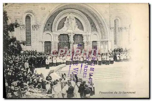 Ansichtskarte AK Lourdes Procession du Saint Sacrement