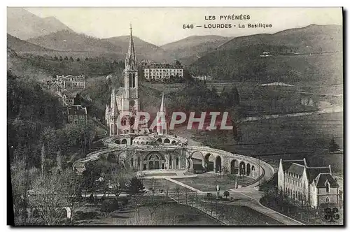 Cartes postales Lourdes La Basilique