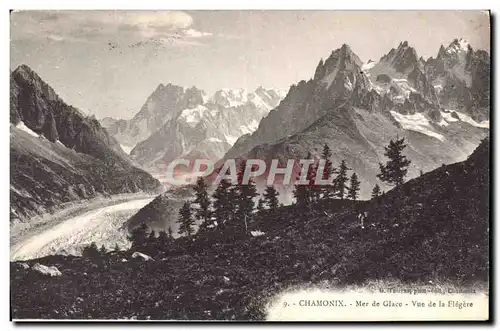 Cartes postales Chamonix Mer de Glace Vue de la Fiegere