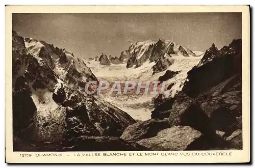 Cartes postales Chamonix La Vallee Blanche et le Mont Blanc Vus du Couvercle