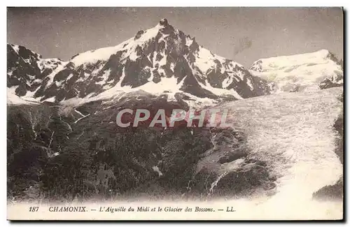 Cartes postales Chamonix L&#39Aiguille du Midi et le Glacier des Bossons