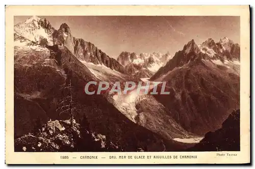 Cartes postales Chamonix Dru Mer de Glace et Aiguilles de Chamonix