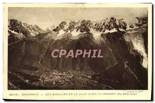 Cartes postales Chamonix Les Aiguilles et la Ville Vues de Sommet du Brevent