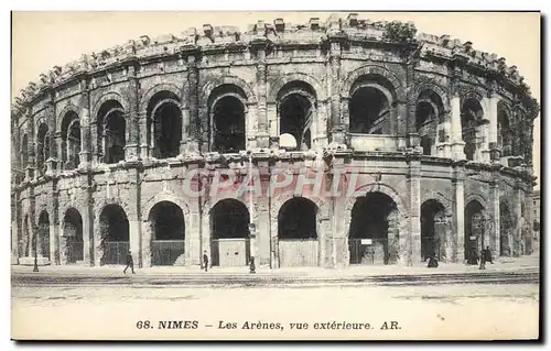 Ansichtskarte AK Nimes Les Arenes Vue Exterieure