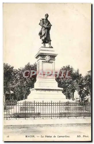 Cartes postales Macon La Statue De Lamartine