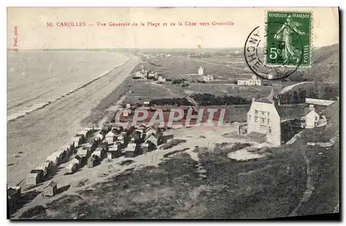 Cartes postales Carolles Vue Generale De La Plage Et De La Cote Vers Granville