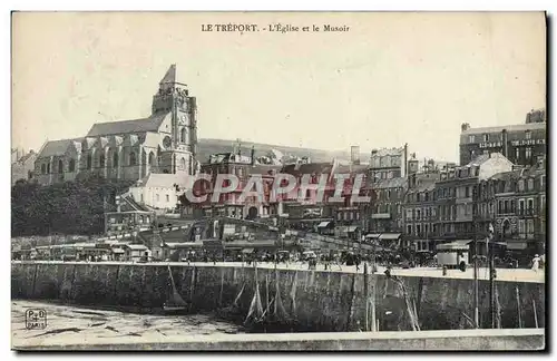 Ansichtskarte AK Le Treport L&#39Eglise Et Le Musoir Bateaux