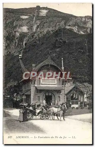 Cartes postales Lourdes Le Funiculaire Du Pic Du Jer Attelage Cheval