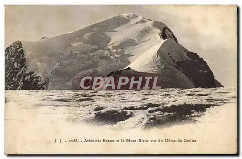 Cartes postales Arete Des Bosses Et Le Mont Blanc Vus Du Dome Du Gouter