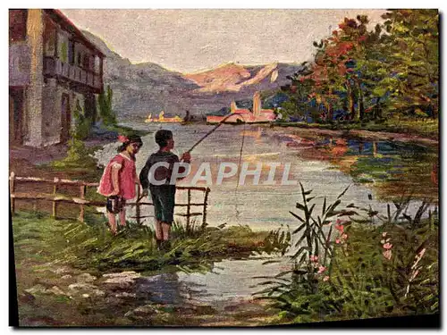 Cartes postales Fantaisie Enfants Peche