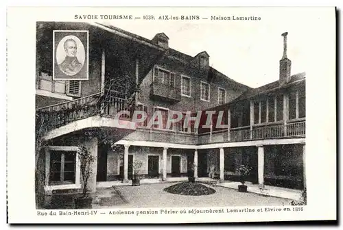 Cartes postales Aix Les Bains Maison Lamartine Rue du Bain Henri IV Ancienne pension Perier