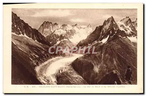 Cartes postales Chamonix Mont Blanc La mer de glace et les grandes aiguilles