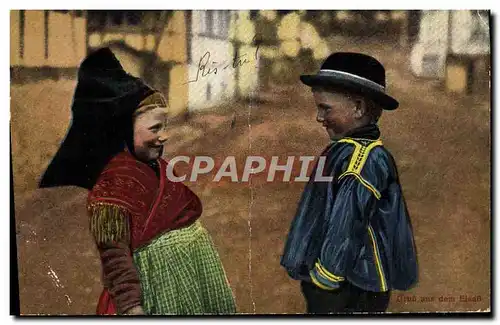 Cartes postales Enfants Alsace Folklore