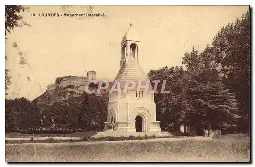 Cartes postales Lourdes Monument Interallie