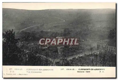 VINTAGE POSTCARD Clermont In Argonne Overall picture Militaria