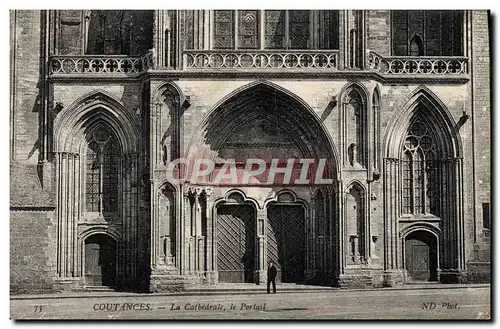 Cartes postales Coutances La Cathedrale Le portail