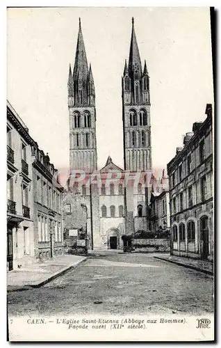 Cartes postales Caen L&#39Eglise Saint Etienne Abbaye aux Hommes Facade Ouest