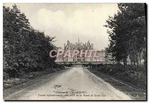 Cartes postales Chateau de Chambord Facade septentrionale vue prise de la route de Saint Dye