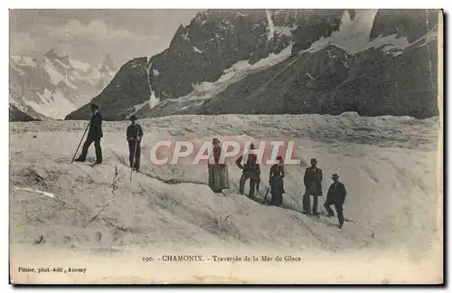 Ansichtskarte AK Chamonix Traversee de la Mer de Glace alpinisme
