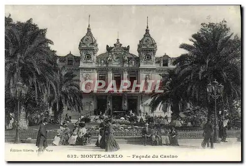 Cartes postales Monte Carlo Facade du Casino