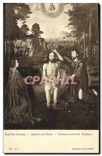 Ansichtskarte AK David Bapteme du Christ Panneau central du Triptyque Musee de Bruges