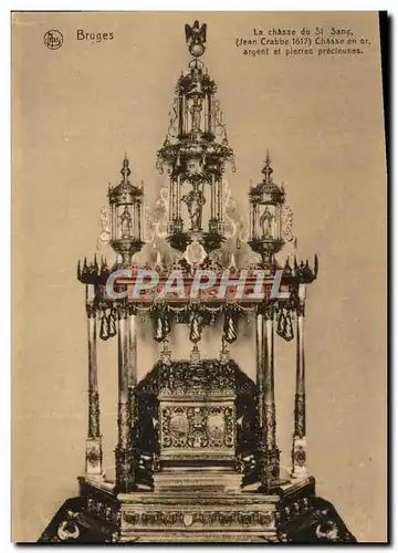 Cartes postales Bruges La Chasse du St Sang Chasse en or argent et pierres precieuses