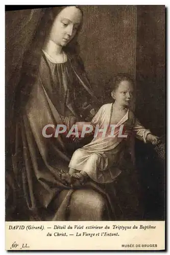 Ansichtskarte AK David Detail du Volet exterieur du Triptypque du Bapteme du Christ La Vierfe et l&#39Enfant Muse