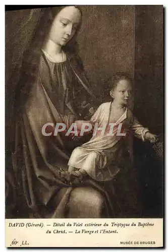 Cartes postales David Detail du Volet exterieur du Triptypque du Bapteme du Christ La Vierfe et l&#39Enfant Muse