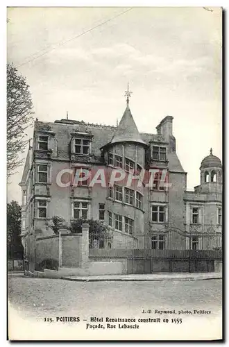 Cartes postales Poitiers Hotel Renaissance Rue Lebascle