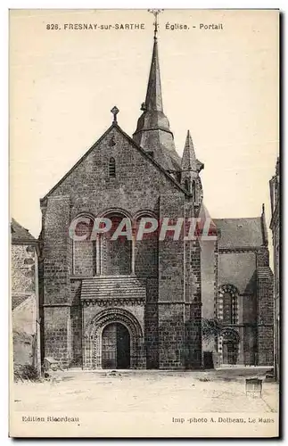 Ansichtskarte AK Fresnay Sur Sarthe Eglise Portail