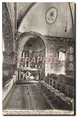 Cartes postales La Alpes Mancelles Saint Leonard des Bois Interieur de L&#39Eglise Mort de la Ste Vierge Mise au