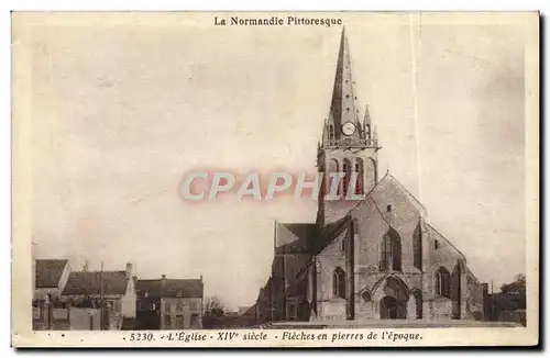 Cartes postales Normandie L&#39eglise Fleches en pierre de l&#39epoque