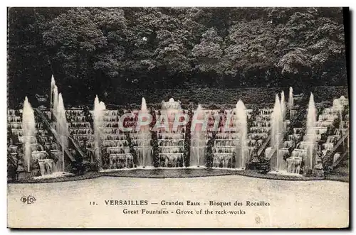 Cartes postales Versailles Grandes Eaux Bosquet des Rocailles