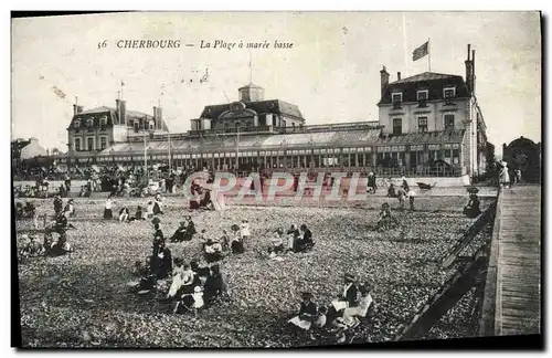 Ansichtskarte AK Cherbourg La Plage a Maree Basse