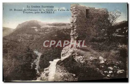 Cartes postales Ruines du Chateau de la Garde et Vallee de Tryere Pres St Chely