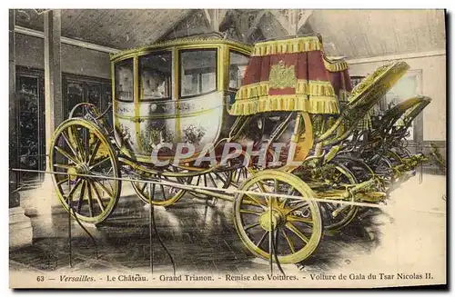 Cartes postales Versailles Le Chateau Grand Trianon Remise des Voitures Voiture de gala du Tsar Nicoals II Russi