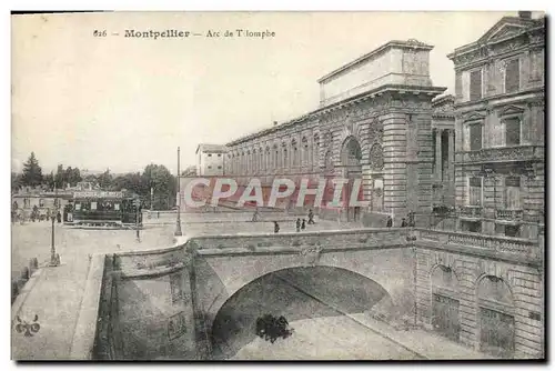 Cartes postales Montpellier Arc de Triomphe Tramway