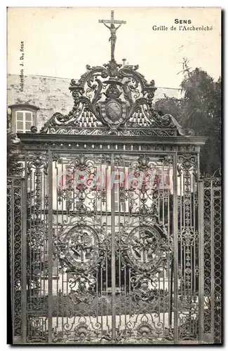 Cartes postales Sens Grille de L'Archeveche