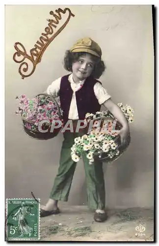 Cartes postales Fantaisie Enfant Fleurs